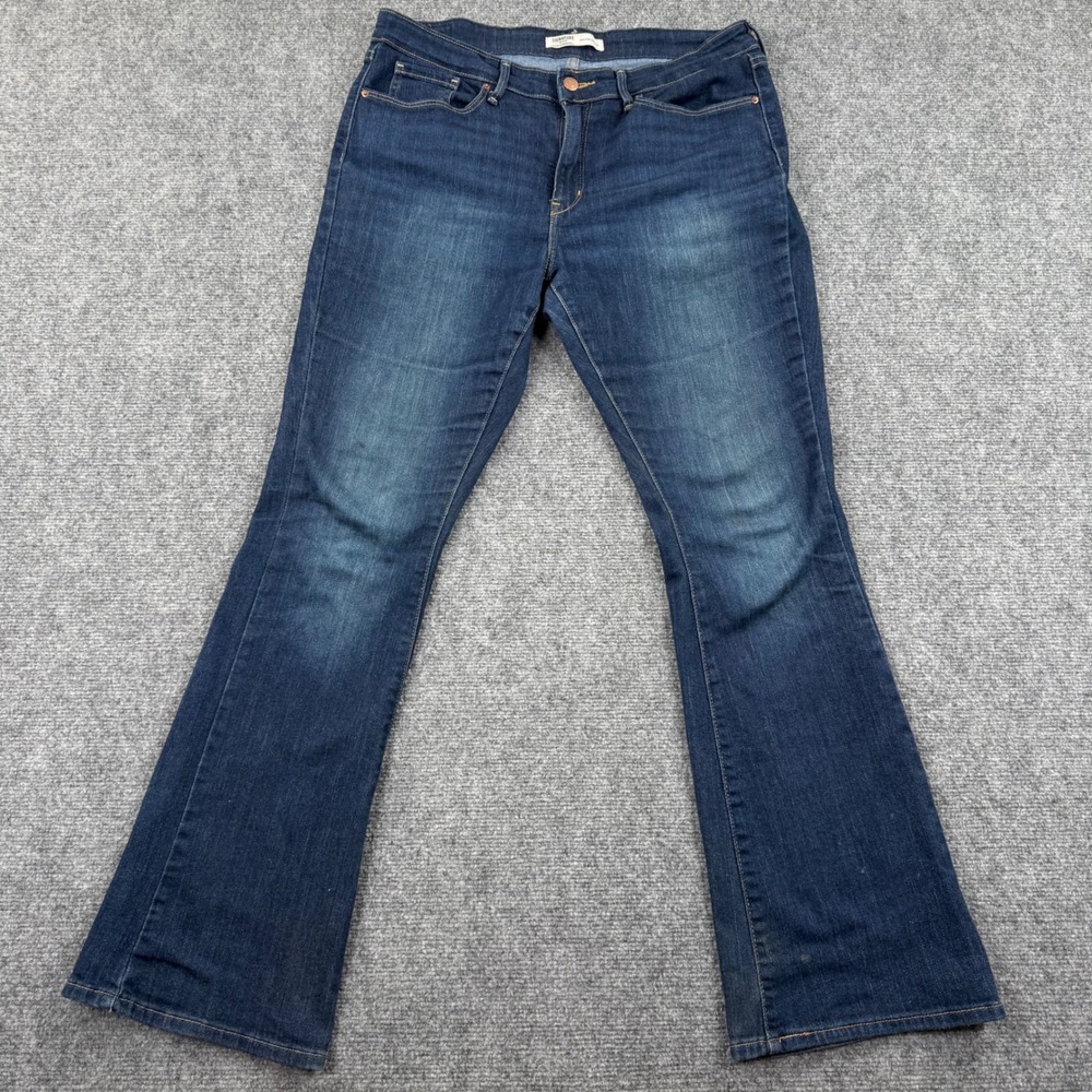 Signature by Levi Strauss Jeans 12M W31 L32 Dark Wash Mid-Rise Bootcut Women's - Picture 2 of 12